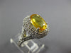 ESTATE 2.61CT DIAMOND & AAA YELLOW SAPPHIRE 14KT WHITE GOLD OVAL ENGAGEMENT RING