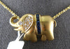 .46CT DIAMOND & AAA SAPPHIRE 18K YELLOW GOLD HAPPY ELEPHANT FUN FLOATING PENDANT