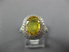 ESTATE 2.61CT DIAMOND & AAA YELLOW SAPPHIRE 14KT WHITE GOLD OVAL ENGAGEMENT RING