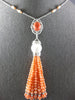 85.38CT DIAMOND AAA CORAL & SOUTH SEA PEARL 18KT WHITE GOLD CHANDELIER NECKLACE