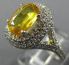 ESTATE 2.61CT DIAMOND & AAA YELLOW SAPPHIRE 14KT WHITE GOLD OVAL ENGAGEMENT RING