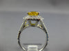 ESTATE 2.61CT DIAMOND & AAA YELLOW SAPPHIRE 14KT WHITE GOLD OVAL ENGAGEMENT RING