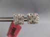 1.16CT DIAMOND 18KT WHITE GOLD ROUND & BAGUETTE INVISIBLE SQUARE STUD EARRINGS