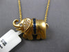 .46CT DIAMOND & AAA SAPPHIRE 18K YELLOW GOLD HAPPY ELEPHANT FUN FLOATING PENDANT
