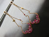 LARGE 2.19CT DIAMOND & AAA PINK SAPPHIRE 14KT ROSE GOLD FLORAL HANGING EARRINGS