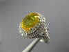 ESTATE 2.61CT DIAMOND & AAA YELLOW SAPPHIRE 14KT WHITE GOLD OVAL ENGAGEMENT RING