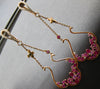 LARGE 2.19CT DIAMOND & AAA PINK SAPPHIRE 14KT ROSE GOLD FLORAL HANGING EARRINGS