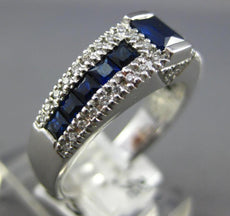 2.0CT DIAMOND & AAA SAPPHIRE 18K WHITE GOLD PRINCESS & ROUND SEMI BEZEL FUN RING