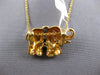 .46CT DIAMOND & AAA SAPPHIRE 18K YELLOW GOLD HAPPY ELEPHANT FUN FLOATING PENDANT