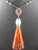 85.38CT DIAMOND AAA CORAL & SOUTH SEA PEARL 18KT WHITE GOLD CHANDELIER NECKLACE