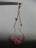 LARGE 2.19CT DIAMOND & AAA PINK SAPPHIRE 14KT ROSE GOLD FLORAL HANGING EARRINGS