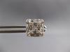 1.16CT DIAMOND 18KT WHITE GOLD ROUND & BAGUETTE INVISIBLE SQUARE STUD EARRINGS