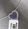 .56CT DIAMOND & AAA SAPPHIRE 14KT WHITE GOLD PAVE HEART SLIDER FLOATING PENDANT