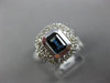 1.66CT DIAMOND & AAA SAPPHIRE 14KT WHITE GOLD EMERALD CUT & ROUND BEZEL FUN RING