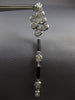 EXTRA LARGE 3.82CT DIAMOND & BLACK ENAMEL 18KT WHITE GOLD OVAL HANGING EARRINGS