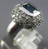 1.66CT DIAMOND & AAA SAPPHIRE 14KT WHITE GOLD EMERALD CUT & ROUND BEZEL FUN RING