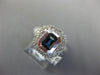 1.66CT DIAMOND & AAA SAPPHIRE 14KT WHITE GOLD EMERALD CUT & ROUND BEZEL FUN RING