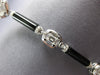 EXTRA LARGE 3.82CT DIAMOND & BLACK ENAMEL 18KT WHITE GOLD OVAL HANGING EARRINGS