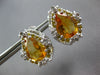 LARGE 7.71CT DIAMOND & CITRINE & YELLOW SAPPHIRE 14K WHITE GOLD HANGING EARRINGS