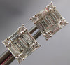 1.32CT DIAMOND 18KT WHITE GOLD ROUND & BAGUETTE INVISIBLE SQUARE STUD EARRINGS
