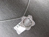 ESTATE .35CT DIAMOND 18KT WHITE GOLD 3D STAR MOON & HEART LOVE FLOATING PENDANT