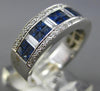 1.7CT DIAMOND & SAPPHIRE 18K WHITE GOLD PRINCESS ROUND & BAGUETTE INVISIBLE RING