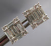 1.32CT DIAMOND 18KT WHITE GOLD ROUND & BAGUETTE INVISIBLE SQUARE STUD EARRINGS