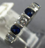 ESTATE .80CT DIAMOND & AAA SAPPHIRE PLATINUM 3D CLASSIC 7 STONE ANNIVERSARY RING