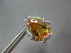 LARGE 7.71CT DIAMOND & CITRINE & YELLOW SAPPHIRE 14K WHITE GOLD HANGING EARRINGS