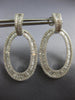LARGE 4.34CT DIAMOND 18KT WHITE GOLD ROUND & BAGUETTE OPEN OVAL HANGING EARRINGS