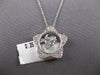 ESTATE .35CT DIAMOND 18KT WHITE GOLD 3D STAR MOON & HEART LOVE FLOATING PENDANT