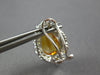 LARGE 7.71CT DIAMOND & CITRINE & YELLOW SAPPHIRE 14K WHITE GOLD HANGING EARRINGS