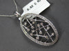 LARGE .62CT DIAMOND 14KT WHITE GOLD 3D OVAL ETOILE CRISS CROSS FLOATING PENDANT