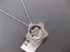 ESTATE .35CT DIAMOND 18KT WHITE GOLD 3D STAR MOON & HEART LOVE FLOATING PENDANT