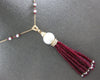 56.92CT DIAMOND AAA RUBY & SOUTH SEA PEARL 18K ROSE GOLD CHANDELIER FUN NECKLACE