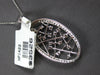 LARGE .62CT DIAMOND 14KT WHITE GOLD 3D OVAL ETOILE CRISS CROSS FLOATING PENDANT