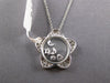 ESTATE .35CT DIAMOND 18KT WHITE GOLD 3D STAR MOON & HEART LOVE FLOATING PENDANT