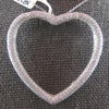 EXTRA LARGE 1.26CT DIAMOND 14KT WHITE GOLD OPEN HEART PUFF LOVE FLOATING PENDANT
