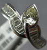 ESTATE 1.47CT WHITE & FANCY YELLOW DIAMOND 18KT WHITE GOLD CRISS CROSS LEAF RING