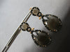 12.94CT WHITE & BLACK DIAMOND & AAA SMOKEY TOPAZ 14KT ROSE GOLD HANGING EARRINGS