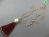 56.92CT DIAMOND AAA RUBY & SOUTH SEA PEARL 18K ROSE GOLD CHANDELIER FUN NECKLACE