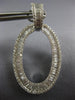 LARGE 4.34CT DIAMOND 18KT WHITE GOLD ROUND & BAGUETTE OPEN OVAL HANGING EARRINGS