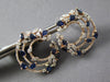 4.16CT DIAMOND & AAA SAPPHIRE 14KT ROSE GOLD CIRCULAR MOON MULTI SHAPE EARRINGS