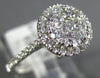 ESTATE WIDE .71CT DIAMOND 18K WHITE GOLD 3D CLASSIC CLUSTER FLOWER HALO FUN RING