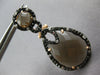 12.94CT WHITE & BLACK DIAMOND & AAA SMOKEY TOPAZ 14KT ROSE GOLD HANGING EARRINGS