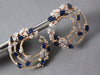 4.16CT DIAMOND & AAA SAPPHIRE 14KT ROSE GOLD CIRCULAR MOON MULTI SHAPE EARRINGS