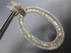 LARGE 4.34CT DIAMOND 18KT WHITE GOLD ROUND & BAGUETTE OPEN OVAL HANGING EARRINGS