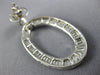 LARGE 4.34CT DIAMOND 18KT WHITE GOLD ROUND & BAGUETTE OPEN OVAL HANGING EARRINGS