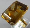 ESTATE EXTRA LARGE 25.0CT AAA SMOKEY TOPAZ 18KT YELLOW GOLD EMERALD CUT FUN RING