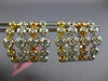 LARGE 2.26CT DIAMOND 18KT TRI COLOR GOLD MULTI ROW HOOP HUGGIE HANGING EARRINGS